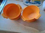 Vintage oranje plastic schaaltjes, Huis en Inrichting, Ophalen