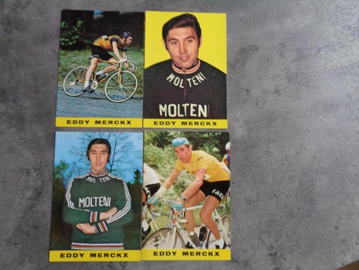 WIELRENNEN MERCKX EDDY 4X POSTKAARTEN JAREN 60 POK, Hobby en Vrije tijd, Stickers en Plaatjes, Zo goed als nieuw, Ophalen of Verzenden