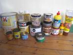 15 potten vernis, verguldsel, verglazer, porienvuller, enz.., Doe-het-zelf en Bouw, Verf, Beits en Lak, Ophalen of Verzenden