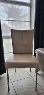 Stoelen in leder, kleur: beige. Zeer goed zitcomfort., Huis en Inrichting, Stoelen, Ophalen