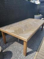 Houten tuintafel visgraat motief, Ophalen, Zo goed als nieuw, Hout