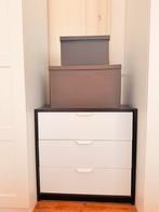 Commode IKEA à 3 Tiroirs – Blanc avec Cadre Noir – Bon état, Ophalen, Zo goed als nieuw
