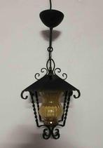 Lustre ancien en fer forgé (1 lampe), Ophalen, Glas
