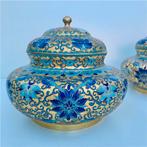 Chinees Cloisonné paar vazen met deksel (Champlevé ), Ophalen of Verzenden