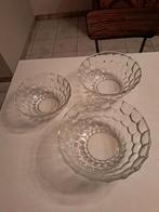 3 glazen kommen (slakommen), Ophalen of Verzenden, Gebruikt, Glas, Kom(men)