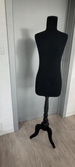 Etalagepop dames zwart op houten voet, Ophalen, Zo goed als nieuw, Paspop