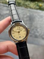 Mawi vintage horloge, Leer, Staal, Polshorloge, Zo goed als nieuw