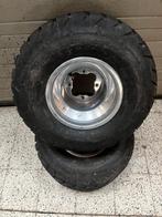 Deux jantes alu de quad 4x110 avec pneus route 20x10-9, Enlèvement ou Envoi, Utilisé