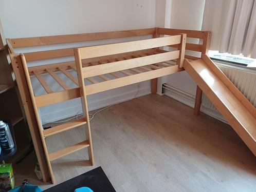 kinderbed, Kinderen en Baby's, Kinderkamer | Bedden, Gebruikt, 180 cm of meer, Hoogslaper of Stapelbed, Lattenbodem, Matras, Ophalen