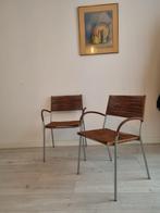 2 VINTAGE STOELEN Tito Agnoli VOOR Pierantonio Bonacina, Huis en Inrichting, Ophalen, Twee, Bruin, Zo goed als nieuw