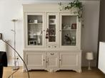 Vitrinekast beige, Huis en Inrichting, Kasten | Vitrinekasten, Ophalen, Gebruikt, 200 cm of meer, Met deur(en)