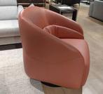 Kuipzetel Natuzzi Botao, Ophalen, Rond, Leer, Zo goed als nieuw