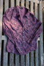 Aubergine blouse shirt met zwart patroon katoen stretch maat, Kleding | Dames, Blouses en Tunieken, Sans marque, Gedragen, Maat 46/48 (XL) of groter