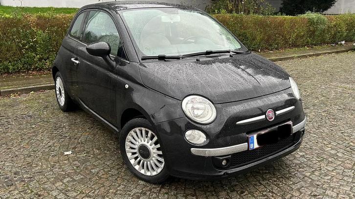 Fiat 500 1.2 benzine Klaar voor registratie, Auto's, Fiat, Particulier, Benzine, Euro 5, 3 deurs, Handgeschakeld, Zwart, Beige