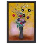 Vase à fleurs - Toile Odilon Redon + cadre à pâtisserie 60x9, 75 à 100 cm, Envoi, Création originale, 50 à 75 cm