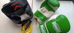 handschoenen+ hoofdbeschermer+ touw, Ophalen, Gebruikt, Bokshandschoenen