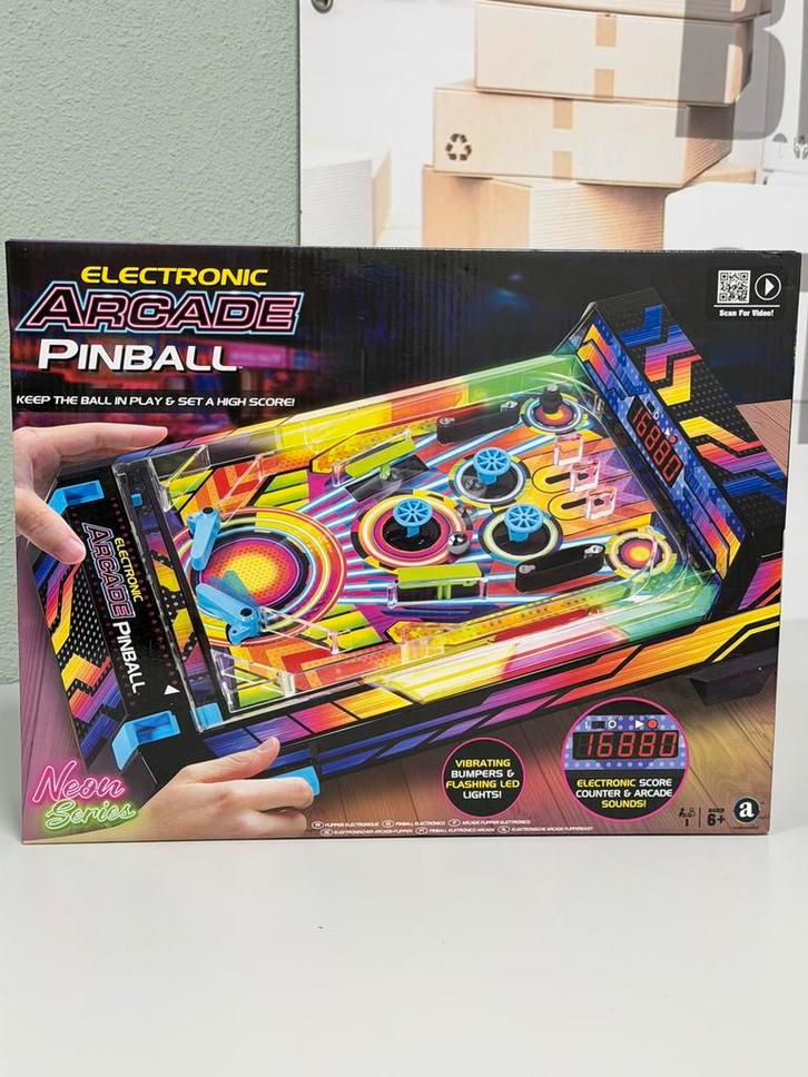 Winning Arcade Neon Flipperkast Mini Pinball + punten teller, Verzamelen, Automaten | Flipperkasten, Nieuw, Elektronisch, Flipperkast