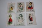 Retro folklore postkaartjes 6 stuks, Ophalen of Verzenden, Gelopen, Klederdracht