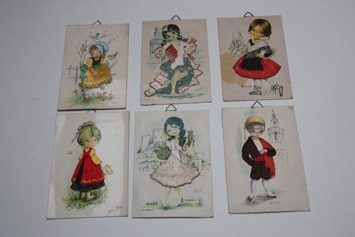 Retro folklore postkaartjes 6 stuks, Verzamelen, Postkaarten | Themakaarten, Gelopen, Klederdracht, Ophalen of Verzenden