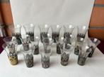 Lot oude thee glazen met verzilverde voet, Verzamelen, Glas en Drinkglazen, Ophalen of Verzenden, Zo goed als nieuw