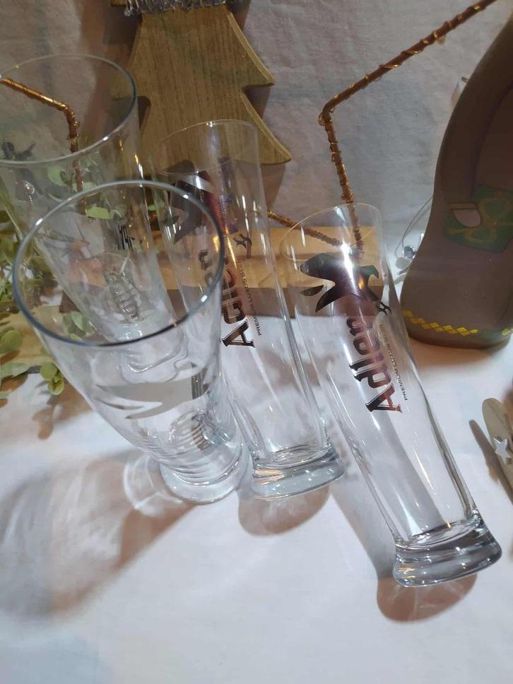 Set van 4 oude ADLER Design bierglazen, Huis en Inrichting, Overige Huis en Inrichting, Zo goed als nieuw, Ophalen of Verzenden