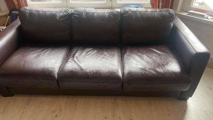 Gratis lederen slaapzetel, Huis en Inrichting, Zetels | Zetels, Gebruikt, Rechte bank, Driepersoons, 200 tot 250 cm, 75 tot 100 cm