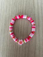 Mooie roze armband kind/tiener met bloem, Handtassen en Accessoires, Armbanden, Nieuw, Ophalen of Verzenden, Roze