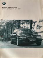 Liste de prix des BMW Série 7/8 1999, modèle 7/8, Livres, Comme neuf, BMW, BMW Prijzenlijst, Envoi