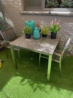 prachtig tuinsetje , tafel topmerk borek met zeer mooi natuu, Ophalen, 4 zitplaatsen, Zo goed als nieuw, Tuinset