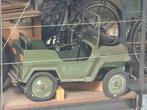 Vintage metalen trapauto - Jeep - legergroen, Antiek en Kunst, Ophalen