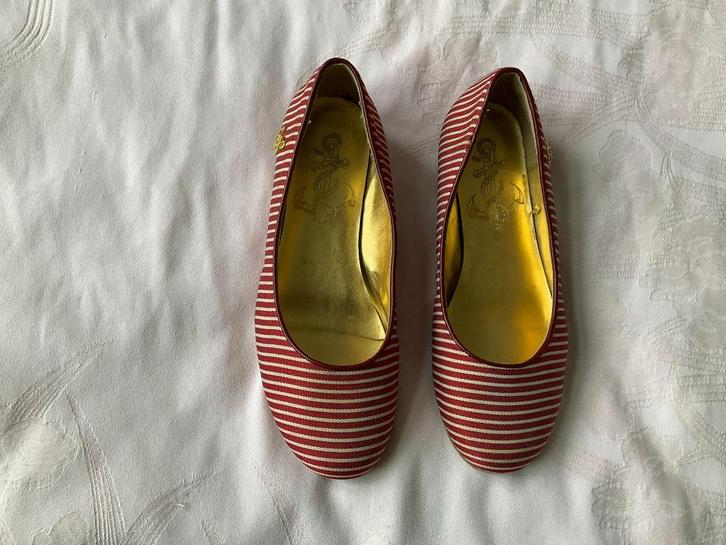 Ballerines rouge/blanc GRACELAND T 38, Kleding | Dames, Schoenen, Gedragen, Ballerina's, Rood, Ophalen