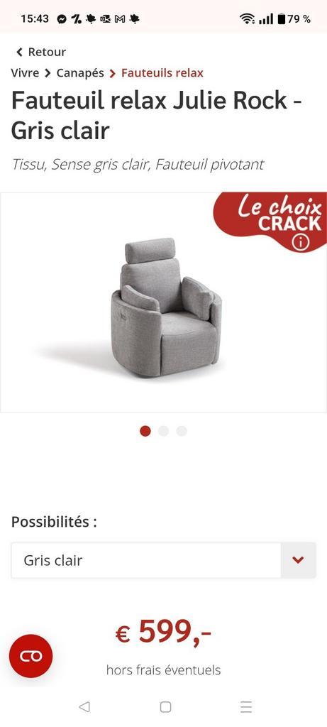 Fauteuil relax électrique 2 pièces, Huis en Inrichting, Fauteuils, Gebruikt, Ophalen