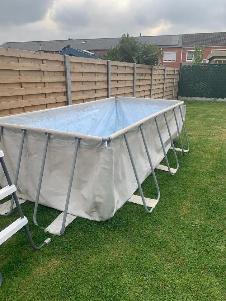Zwembad + toebehoren, Tuin en Terras, Zwembaden, Gebruikt, Opzetzwembad, 80 tot 120 cm, 200 tot 400 cm, 200 tot 300 cm, Rechthoekig