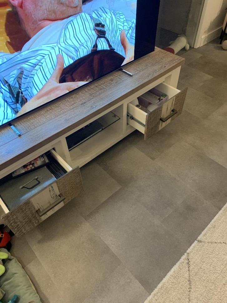 Table basse et meuble TV, Maison & Meubles, Canapés | Coins salons complets, Comme neuf, Bois, Enlèvement