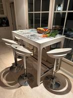 Tafel bartafel met 4 barkrukken, Ophalen, Zo goed als nieuw