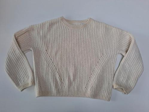 Mt 134-140 Beige gebreide fleecetrui, Kinderen en Baby's, Kinderkleding | Maat 134, Zo goed als nieuw, Meisje, Trui of Vest, Ophalen of Verzenden
