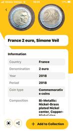 Franse 2€ munt verjaardag Veil, Postzegels en Munten, Munten | Europa | Euromunten, 2 euro, Frankrijk, Ophalen, Losse munt