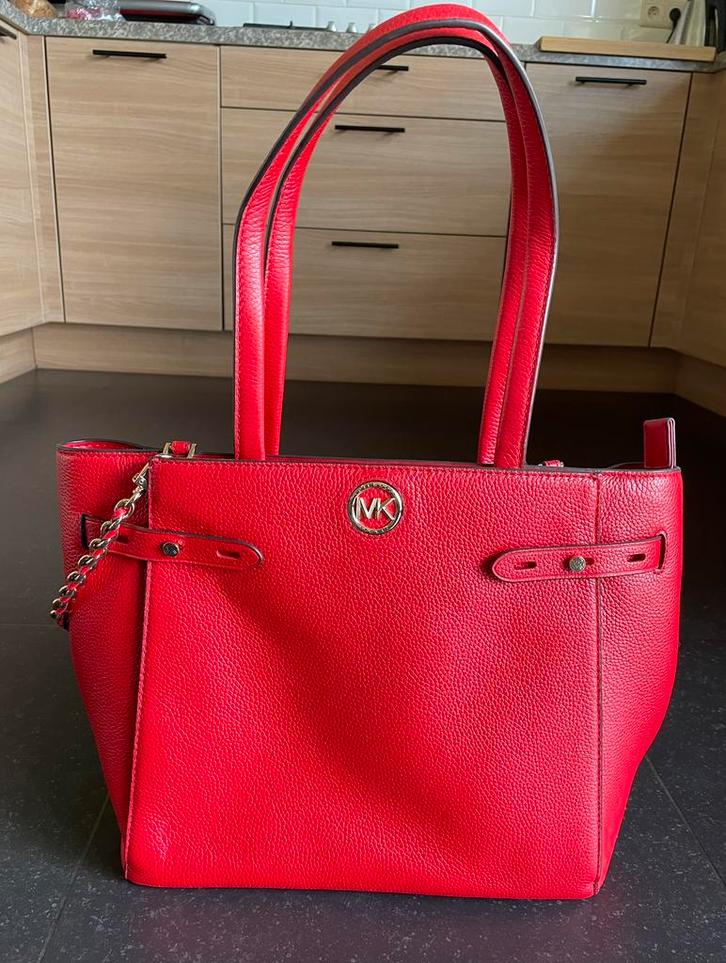 Rode handtas Michael Kors, Handtassen en Accessoires, Tassen | Damestassen, Zo goed als nieuw, Handtas, Ophalen of Verzenden