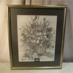 Magnifique dessin 'Panier avec tulipes' - Kasia Pologne, Antiquités & Art, Enlèvement ou Envoi