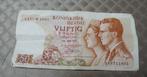 Bankbiljet 50 Belgische frank van 1966, Postzegels en Munten, Bankbiljetten | België, Ophalen of Verzenden, Los biljet