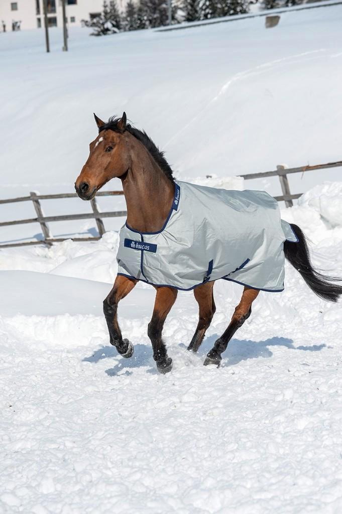 Bucas Power Turnout Medium + halsdeel, Animaux & Accessoires, Chevaux & Poneys | Couvertures & Couvre-reins, Comme neuf, Couverture
