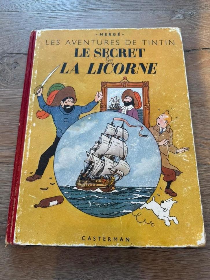 Origineel strip Kuifje Le secret licorne Caster 1943 1S DRUK, Boeken, Stripverhalen, Gelezen, Eén stripboek, Ophalen of Verzenden