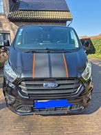Ford Transit Custom Sport L2h1 dubbele cabine, Auto's, Bestelwagens en Lichte vracht, Voorwielaandrijving, Leder en Stof, Zwart