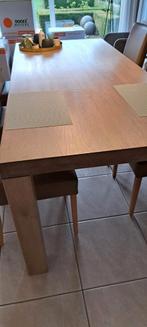 Massief eiken eettafel, Huis en Inrichting, Tafels | Eettafels, Ophalen, Eikenhout, 200 cm of meer, 50 tot 100 cm