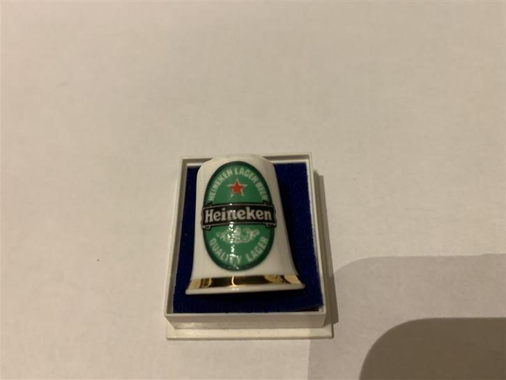 Leuk decoratief vingerhoedje van porselein met het bekende H, Verzamelen, Biermerken, Nieuw, Heineken, Ophalen of Verzenden