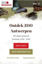 2 tickets zoo antwerpen, Deux personnes, Ticket ou Carte d'accès