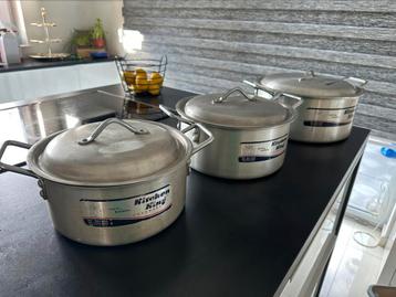 Lot de 3 casseroles en Aluminium – Grandes Tailles beschikbaar voor biedingen