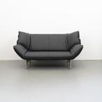 2x Leolux Tango 2-zits/192cm Bank Zwart Leer - Gepolijst