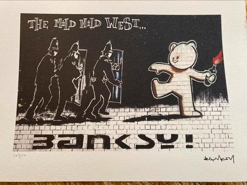 Banksy lithographie limité+certificat Mild Mild West, Antiquités & Art, Art | Lithographies & Sérigraphies