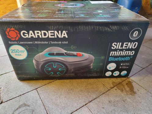 NIEUWE Gardena maaier Sileno Min.250m² incl.garage met afdak, Tuin en Terras, Robotmaaiers, Nieuw, Minder dan 20 cm, Bestuurbaar via app